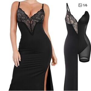 Sophisticated Black Lace Slip Dress